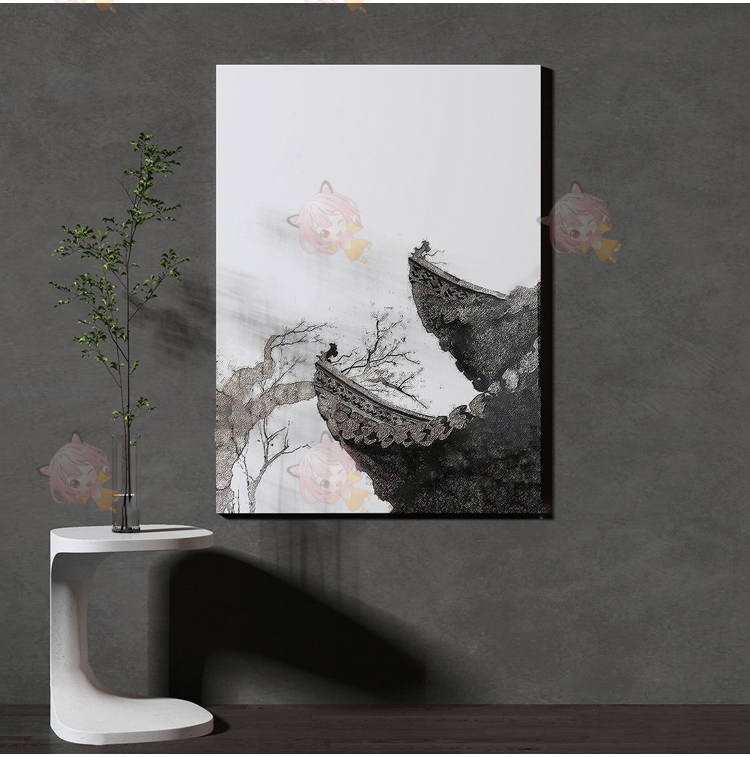 创意抽象简约室内装饰画壁画挂画SU模型草图大师客厅软装新中式素材S32
