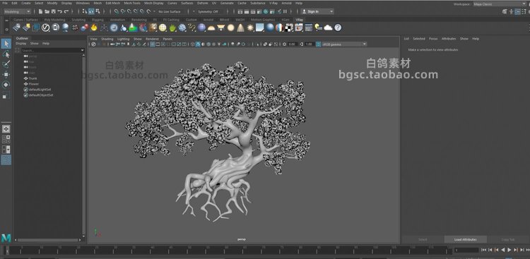 zbrush卡通4K樱花树blender树木obj植物pbr纹理fbx模型mb素材B432