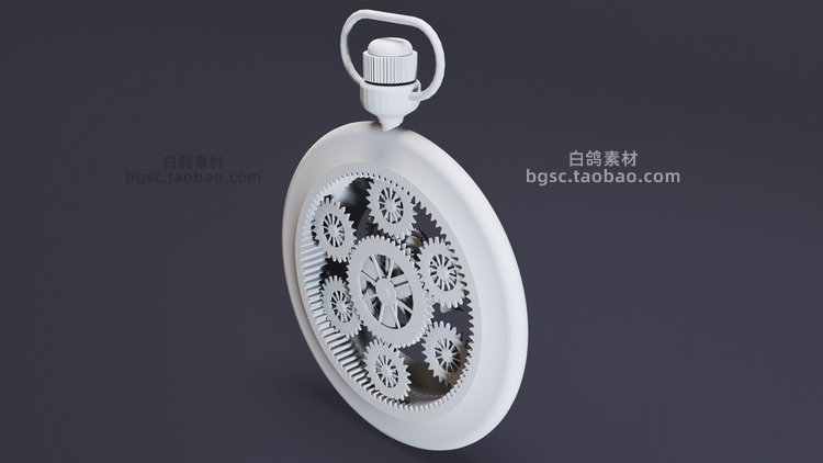 zbrush蒸汽朋克机械艺术金属fbx时钟高模3d模型blender建模obj素材B434