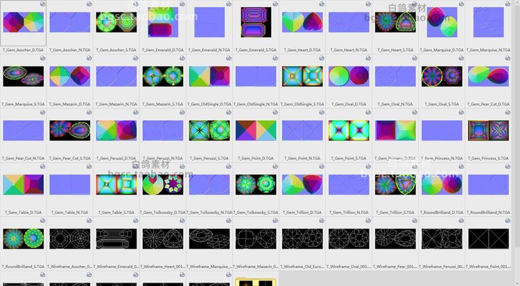 sp宝石钻石水晶祖母绿珠宝首饰项链耳坠zb模型fbx建模3dmax设计maya素材B500