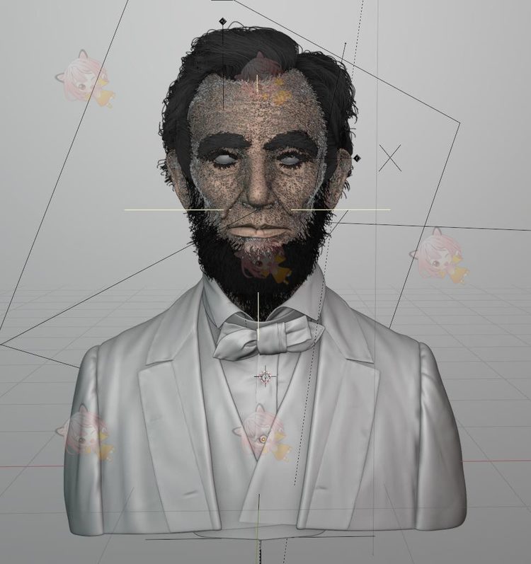 林肯半身像blender模型名人雕像3D建模设计素材游戏角色C4976