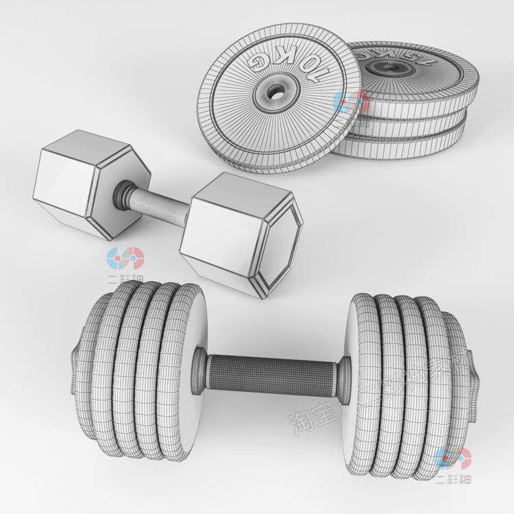 C4D健身器材哑铃健身房设备架子max模型obj建模maya设计素材下载C4985