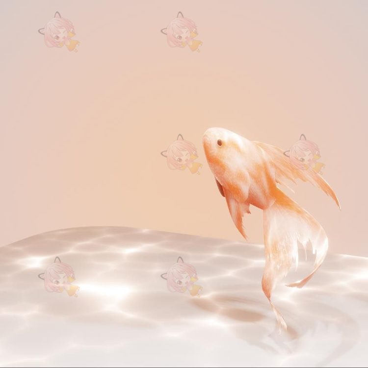 blender卡通低模lowpoly金鱼有骨骼动画动物鱼类模型建模设计素材C4987