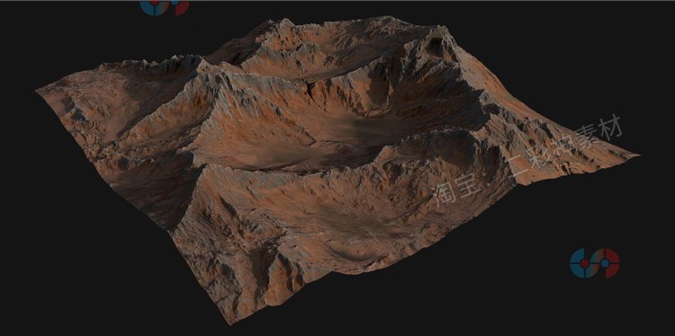 Substance Painter 智能材质景观贴图山丘雪山青山纹理sp设计素材C4997