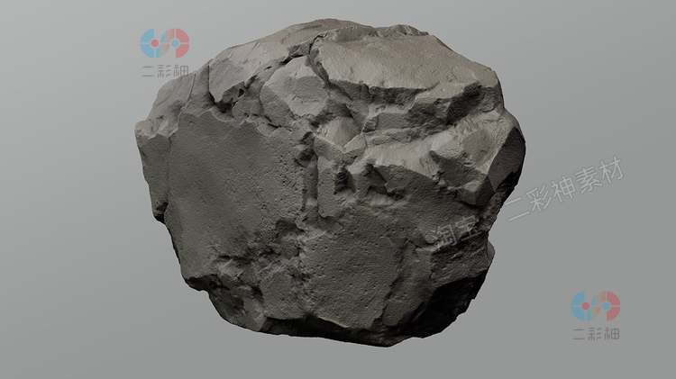 zbrush石头石块岩石裂缝划痕ztl岩石模型zb画笔建模素材塑形雕刻C5006