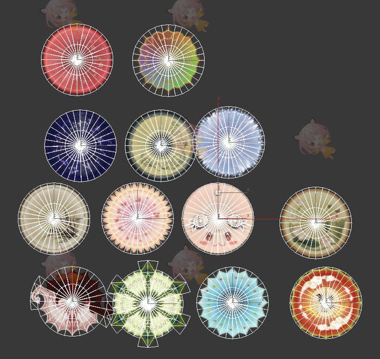 C4D低模卡通油纸伞lowpoly雨伞max模型obj建模3D道具设计maya素材C5026