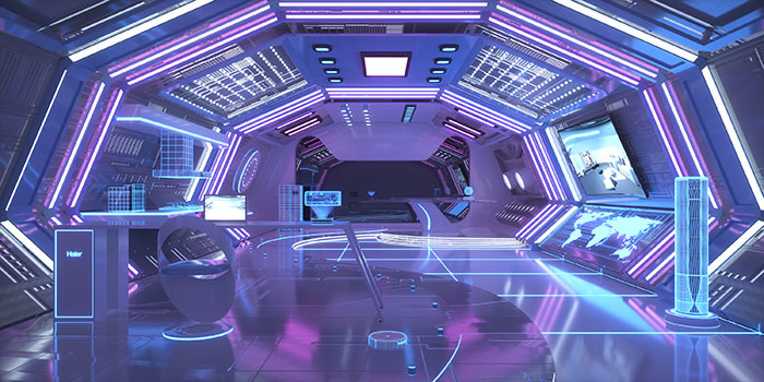 C4D创意科幻场景空间指挥室观察室OC渲染场景模型设计素材源文件C5083