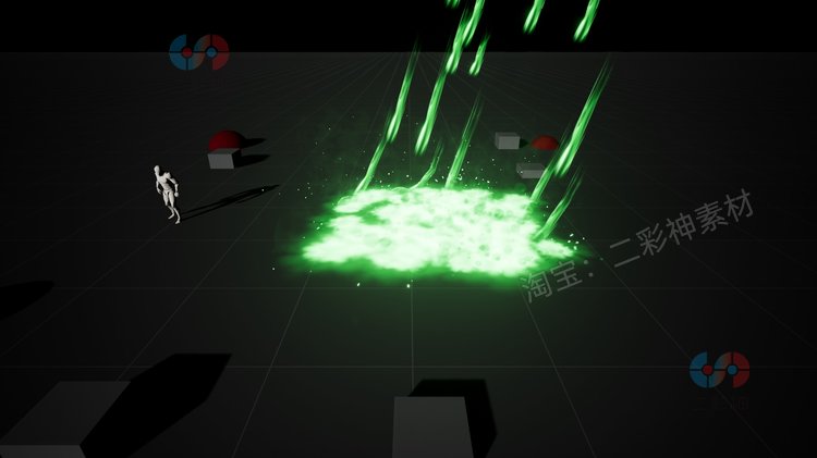 UE4虚幻4程式化VFX空袭特效卡通流星雨爆炸光效游戏法术设计素材C5097