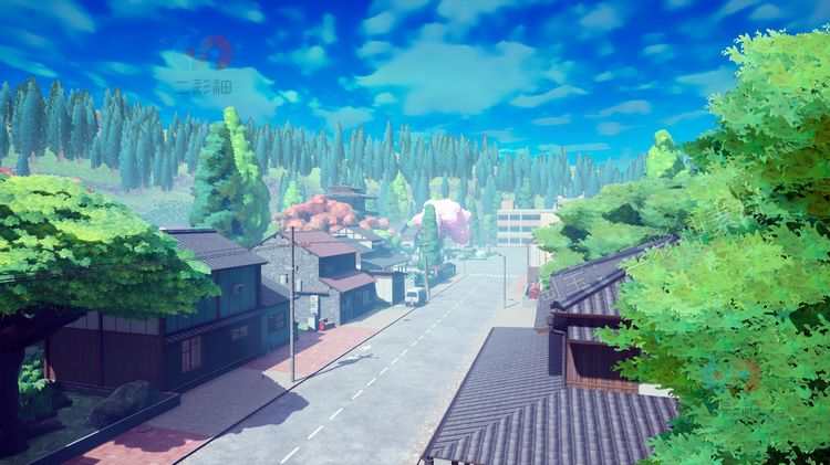 UE4虚幻5动漫村庄模块化房屋建筑程式化植物街道道具环境小镇素材C5122