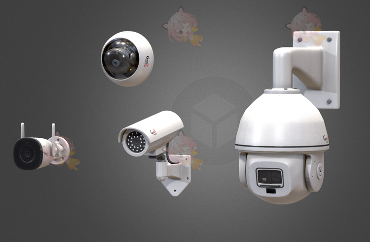 C4D室内监控室外安全交通摄像头blender模型fbx设计3D三维obj素材C5152