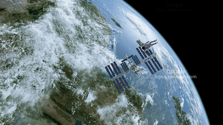 026_c4d octane渲染太空地球宇航员空间站绑定动画场景