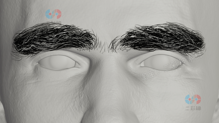 C4D写实blender男性眉毛发卡obj建模maya设计zbrush素材3dmax毛发C5174