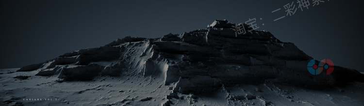 白膜C4D高模卡尼亚地形zbrush山脉maya场景obj模型3dmax设计素材C5191