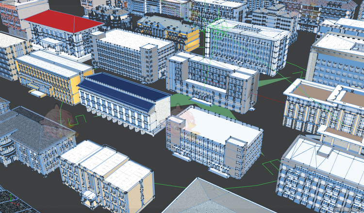 C4D低模写实楼房建筑房屋fbx模型obj建模立体设计渲染3dmax素材C5198