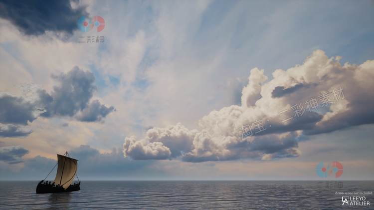 UE4虚幻5云4k天空纹理360度矩形全景图地平线云环边云顶云UE素材C5207