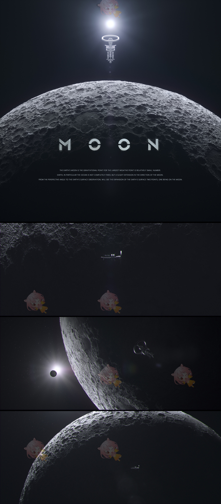 C4D月亮月球moon高清场景OC渲染器建模设计素材模型工程源文件C5281