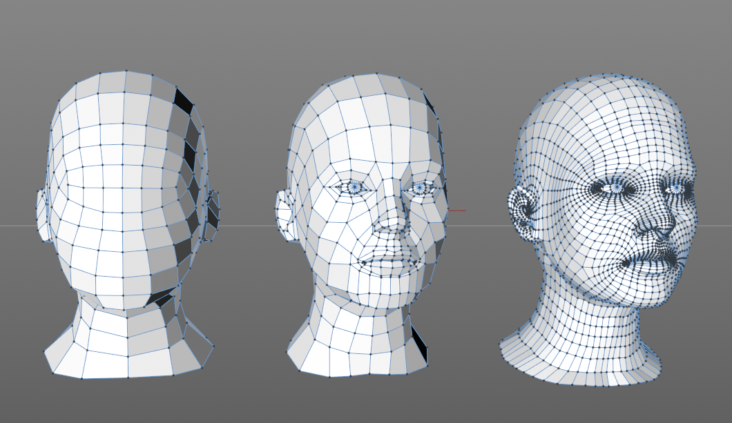 白膜C4D人头人体头部低模写实3D模型blender雕刻fbx建模obj素材C5291