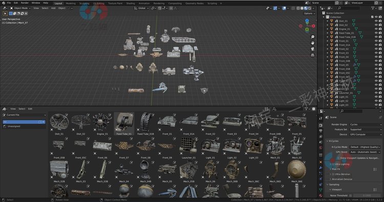 blender旧军事扫描低模资产武器坦克导弹模型建模汽车3D设计素材C5302