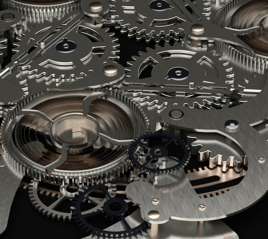 C4D创意金属机械科幻驱动齿轮模型建模工程设计素材源文件tex贴图C5314