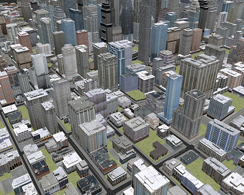 低模C4D城市楼房maya建筑远景zbrush场景模型FBX建模OBJ设计素材C5361