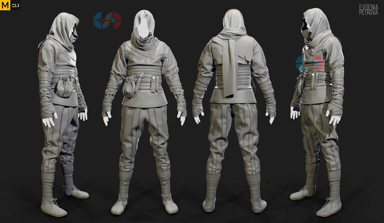 Marvelous Designer中世纪服装套装教程MD源文件衣服项目纹理素材C5373