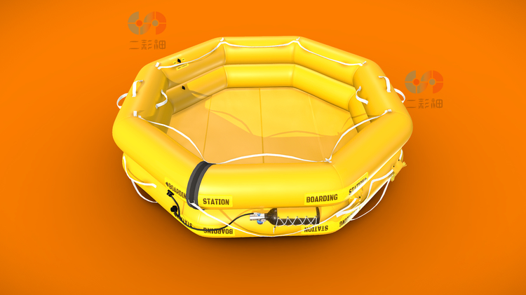 C4D低模圆形应急救生筏3D模型blender渲染fbx建模obj设计maya素材C5386