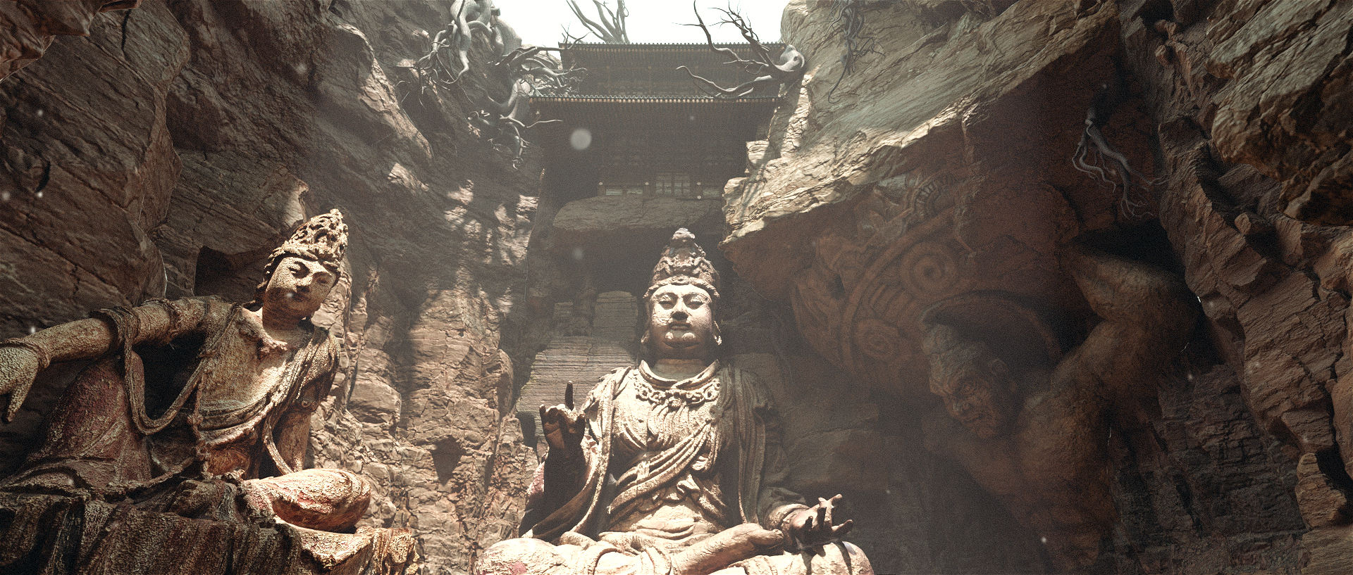 C4D佛像雕塑圣地佛祖菩萨游戏场景OC渲染器建模工程模型源文件C5424