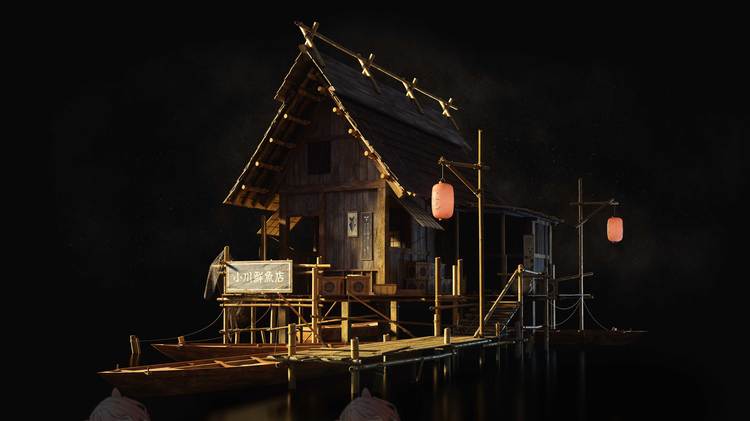 shogun日本幕府建筑古建UE房屋max樱花C4D模型素材obj模型fbx建模C5430