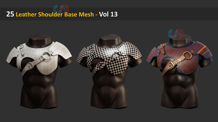 白膜C4D皮革护肩皮甲请问3Dmax模型渲染fbx建模obj设计maya素材C5446