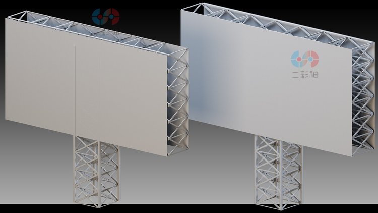 白膜C4D广告牌展示牌3D模型blender渲染fbx建模obj设计maya素材C5458