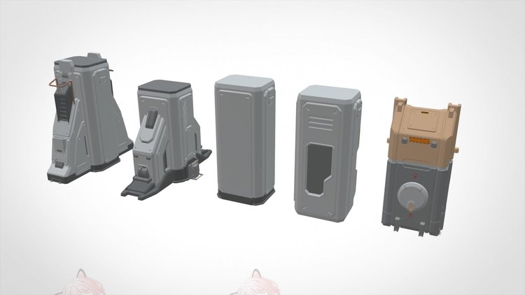 白膜C4D科幻建筑maya机械obj设备结构3dmax模型blend素材fbx建模C5469