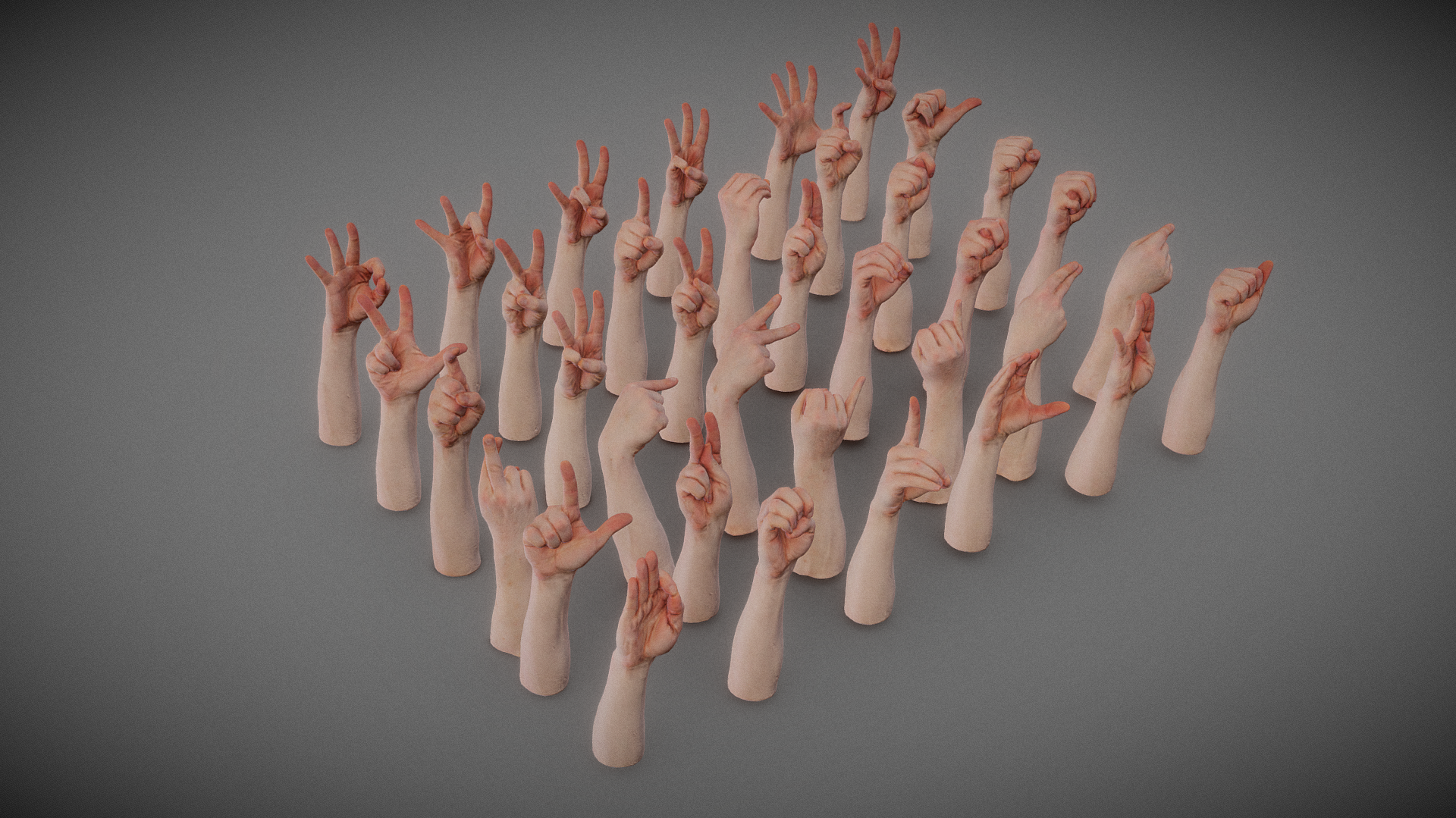 C4D写实真实手势手臂zbrush手掌maya拳头fbx模型blend设计3D素材C5491