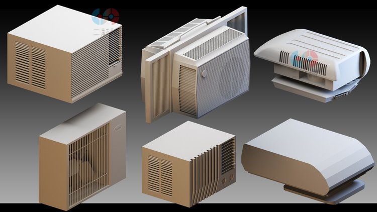C4D工业空调Kitbash高细节3Dmax模型制冷obj室内空调fbx模型建模C5553