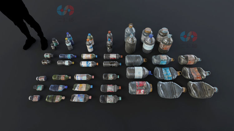 C4D垃圾套件低多边形3D模型blender建模obj废物fbx废品瓦砾残渣C5554