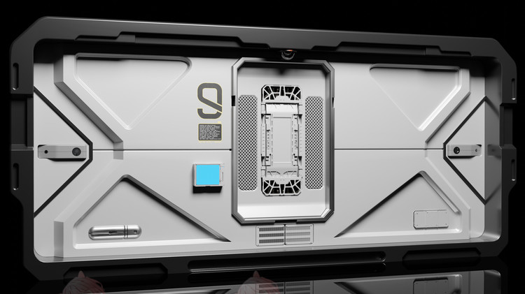 白膜C4D科幻机械基站空间大门blender模型fbx建模obj设计maya素材C5558
