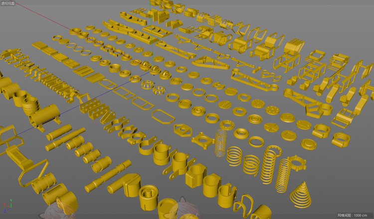 白膜C4D机械零件螺母zbrush齿轮maya模型fbx建模obj设计Blend素材C5561