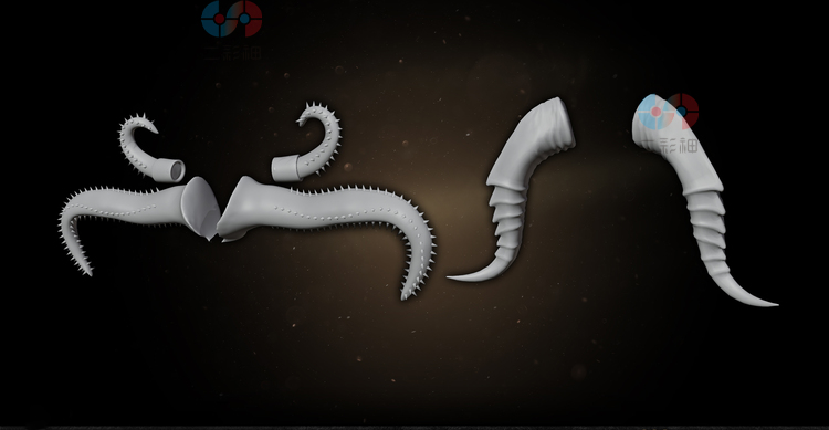 白膜C4D人类动物怪物幻想角撞角blender模型fbx建模obj设计3d素材C5572