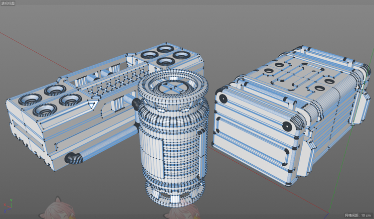 白膜C4D科幻机械硬面zbrush能量设备maya模型fbx设计obj建模素材C5595