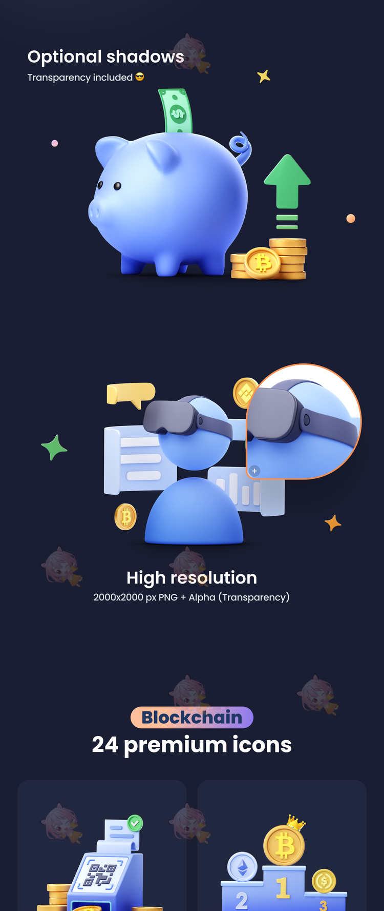 C4D卡通网络fbx金融obj金币maya图表3D图标Blender模型zbrush素材C5608