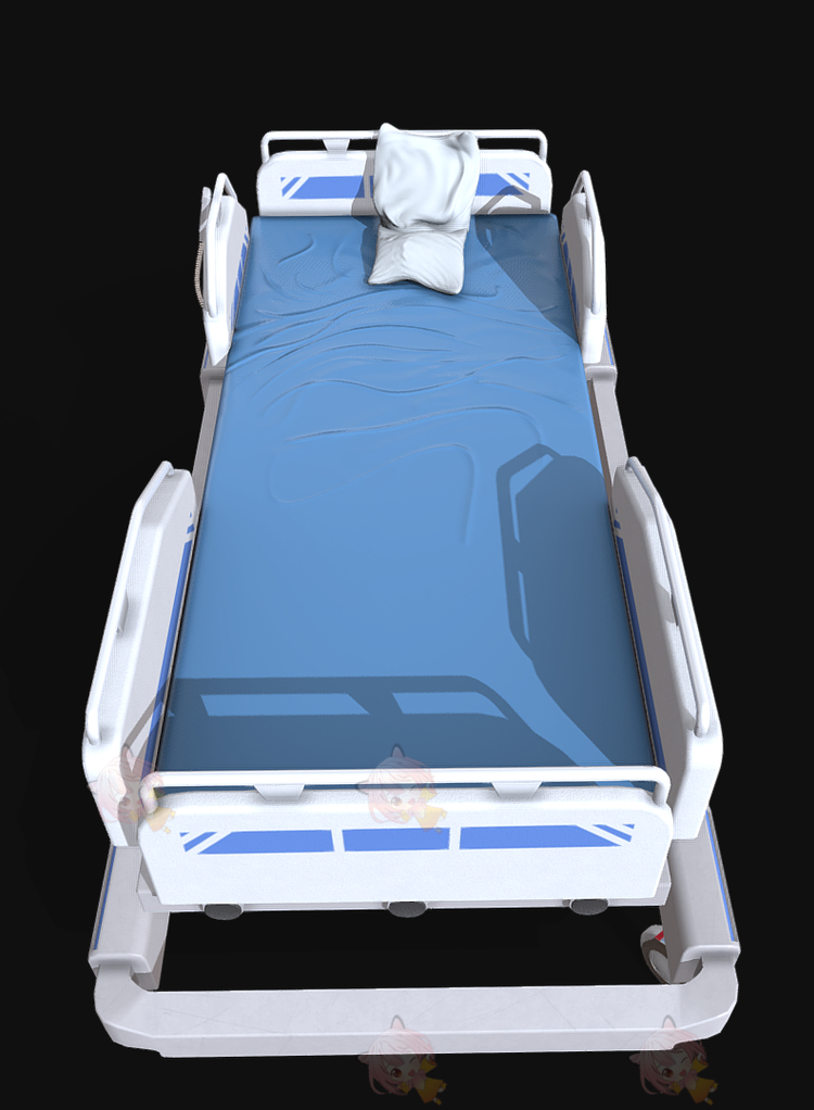 C4D写实低模医院病床3D模型blender渲染fbx建模设计maya素材游戏资产C5617