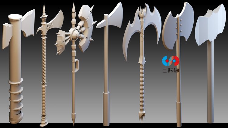 C4D白膜斧子斧头武器3D模型blender渲染fbx建模obj设计maya素材C5662