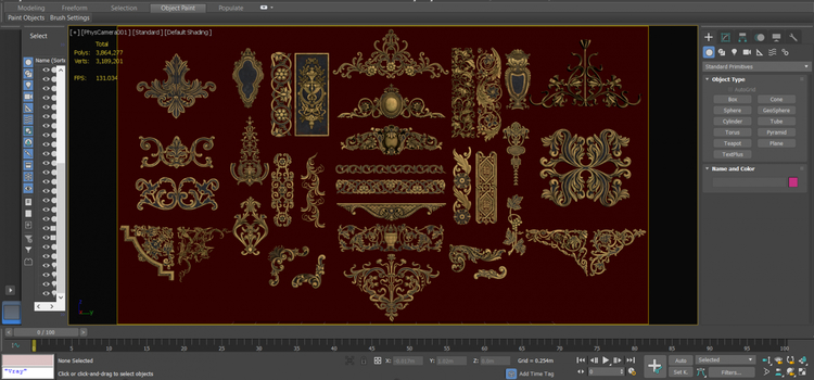 C4D白膜欧式雕花zbrush装饰花纹maya模型FBX建模OBJ格式3D素材C5668