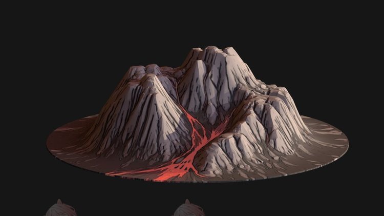 C4D卡通火山3D模型blender渲染fbx建模obj设计maya素材gltf资产C5670