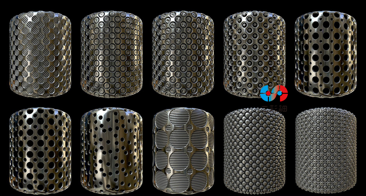 C4D几何maya无缝Alpha位移置换法线图案zbrush贴图纹理3d设计素材C5682