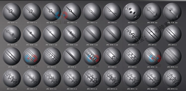 zbrush接缝拉链alpha笔刷zbp画笔blender阿尔法maya贴图C4D纹理C5752