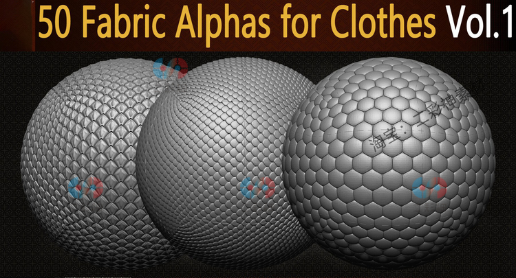 zbrush服装C4D面料Alphas衣服maya布料sp纹理贴图blender设计素材C5757