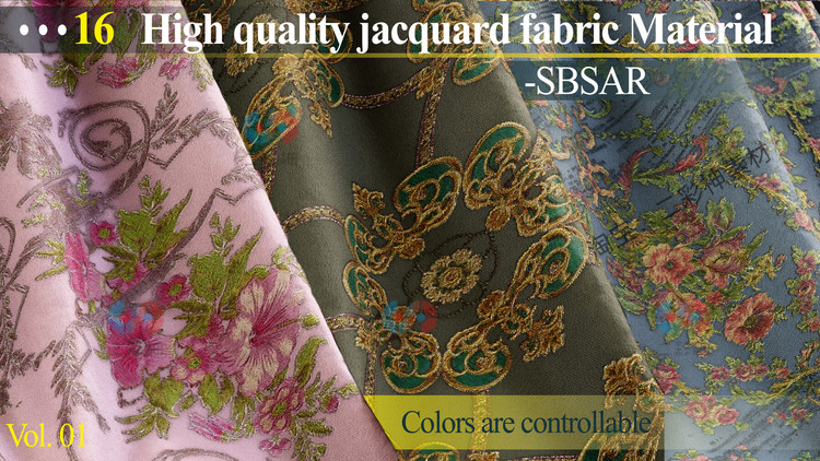 substance painter无缝提花面料材质服装衣服花纹贴图纹理sd素材C5760