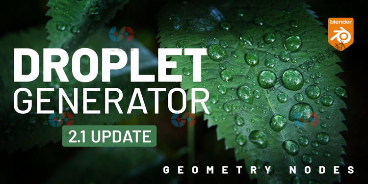 blender水滴液滴轨迹水珠汗滴生成器Droplet Generator 2.1插件C5781