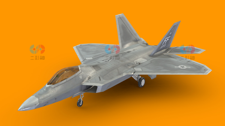 F-22超音速空军战斗机喷气式战机obj飞机3D模型fbx建模maya素材C5827