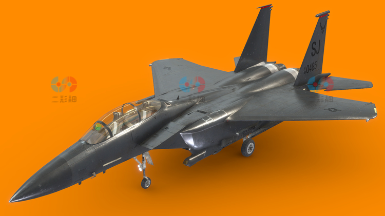 F-15E超音速空军战斗机喷气式战机obj飞机3D模型fbx建模maya素材C5828